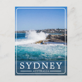 Vintage Bondi zu Coogee Küstenwanderweg Feiertagspostkarte