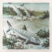 Vintage Bonefish Underwater Scene Glasuntersetzer (Vorderseite)