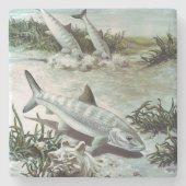 Vintage Bonefish Underwater Scene Steinuntersetzer (Vorderseite)