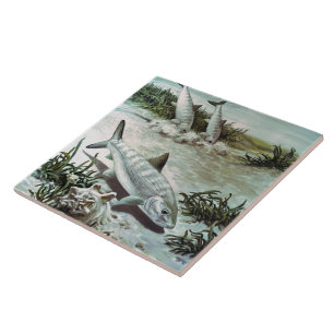 Vintage Bonefish-Unterwasserszene Fliese
