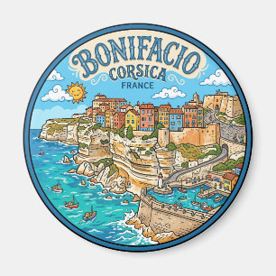 Vintage Bonifacio Korsika Frankreich Frankreich Magnet