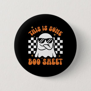 Vintage Boo Lustiger Halloween-Geist Das Ist Hallo Button