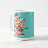 Vintage Book Lover Reading Illustration Kaffeetasse (Vorderseite Links)