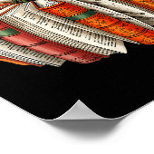 Vintage Book Pumpkin Autumn Fall Librarians Bookwo Poster (Ecke)