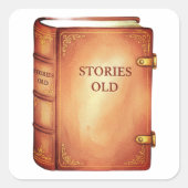 Vintage Book Quadratischer Aufkleber (Vorderseite)