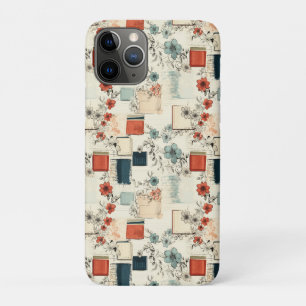 Vintage Books Coral Teal Florales Scrapbook Case-Mate iPhone Hülle