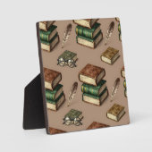 Vintage-Books-Feather-Brille-Muster Fotoplatte (Vorderseite)