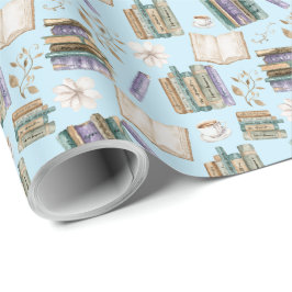 Vintage Books Gift Wrapping Paper - Blue Geschenkpapier