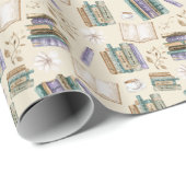 Vintage Books Gift Wrapping Paper - Cream Geschenkpapier (Rolleneckpunkt)