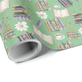 Vintage Books Gift Wrapping Paper - Green Geschenkpapier