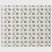 Vintage Books Gift Wrapping Paper - White Geschenkpapier (Flach)