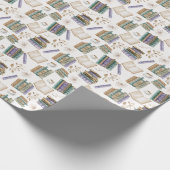 Vintage Books Gift Wrapping Paper - White Geschenkpapier (Ecke)