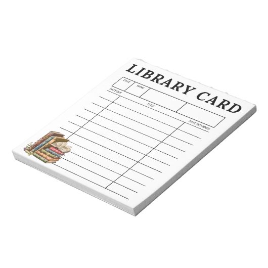 Vintage Books Library Card  Notizblock (Rotiert)