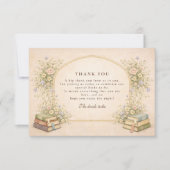 Vintage-Bookstack-Garten-Brautjunggesellinnenabsch Dankeskarte (Vorderseite)