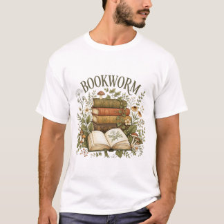Vintage Bookworm – Botanische Bücher & Lesen T-Shirt