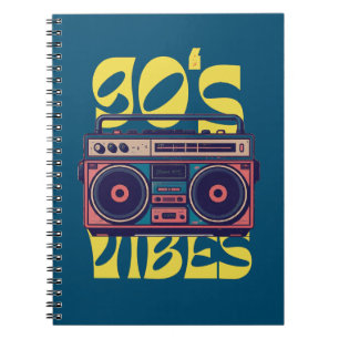 Vintage Boombox aus den 90er Jahren Notizblock