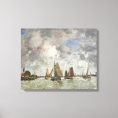 Vintage Boote auf der Maas-Malerei Leinwanddruck (Vorderseite)