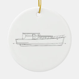 Vintage Boote - Kreuzfahrtschiff aus Holz Keramik Ornament