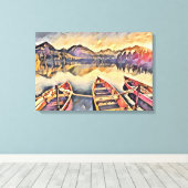 Vintage Boote Leinwanddruck (Insitu (Holzboden))