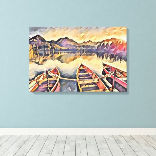 Vintage Boote Leinwanddruck (Insitu (Holzboden))