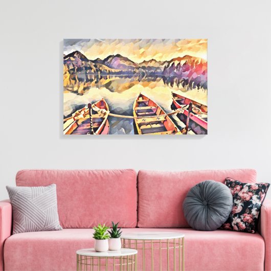 Vintage Boote Leinwanddruck (Insitu (Wohnzimmer))