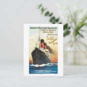 Vintage Bootsfahrt nach Irland Werbung Postkarte (Stehend Vorderseite)