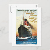 Vintage Bootsfahrt nach Irland Werbung Postkarte (Vorne/Hinten)