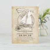 Vintage Bootsverleihparty Einladung (Stehend Vorderseite)
