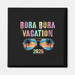 Vintage Bora Bora Urlaub 2026 Urlaub Schwimmen Rei Magnet