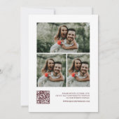 Vintage-Bordeaux-Fotocollage QR-Code Hochzeit Einladung (Rückseite)