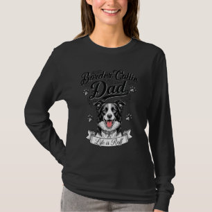 Vintage Border Collie Dad Gravur Hund Shirt Desi