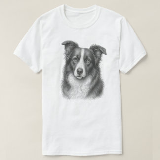 Vintage-Border-Collie-Fokus-Porträt-Design T-Shirt