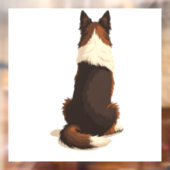 Vintage Border Collie From Behind Dog Illustration Fensteraufkleber (Blatt 2)