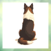 Vintage Border Collie From Behind Dog Illustration Fensteraufkleber (Blatt 3)