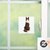 Vintage Border Collie From Behind Dog Illustration Fensteraufkleber (Zuhause)