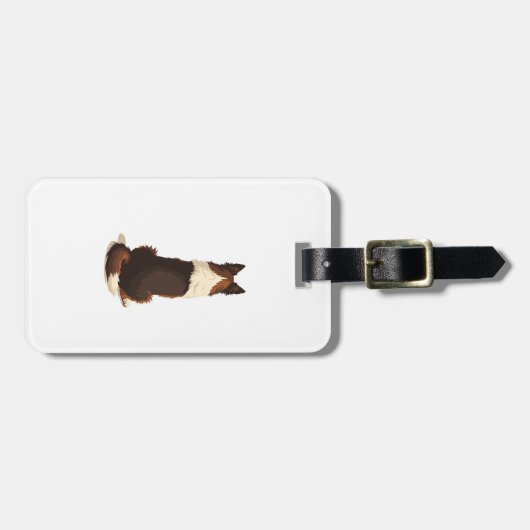 Vintage Border Collie From Behind Dog Illustration Gepäckanhänger (Vorderseite horizontal)