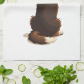 Vintage Border Collie From Behind Dog Illustration Geschirrtuch (Gefaltet)