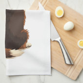 Vintage Border Collie From Behind Dog Illustration Geschirrtuch (Viertel Falte)