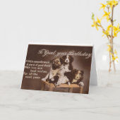 Vintage Border Collie Geburtstagskarte Karte (Gelbe Blume)