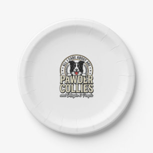 Vintage Border Collie Hundeliebhaber Lustiges Shir Pappteller