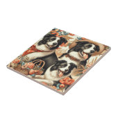 Vintage Border Collie Malerei Fliese (Seite)