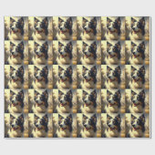 Vintage Border Collie Malerei Geschenkpapier (Flach)