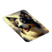 Vintage Border Collie Malerei Magnet (Rechte Seite)