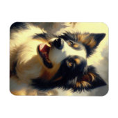 Vintage Border Collie Malerei Magnet (Horizontal)