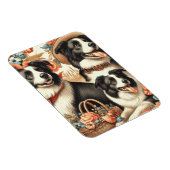 Vintage Border Collie Malerei Magnet (Rechte Seite)
