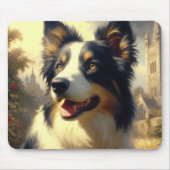 Vintage Border Collie Malerei Mousepad (Vorne)