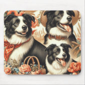 Vintage Border Collie Malerei Mousepad (Vorne)