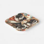 Vintage Border Collie Malerei Pappteller (Gewinkelt)