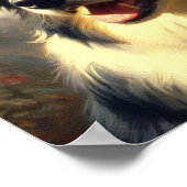 Vintage Border Collie Malerei Poster (Ecke)