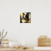 Vintage Border Collie Malerei Poster (Küche)